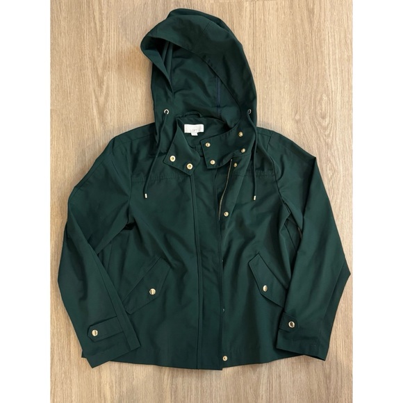 🆕 NWOT LOFT Modern Raincoat in Dark Emerald - Picture 2 of 11